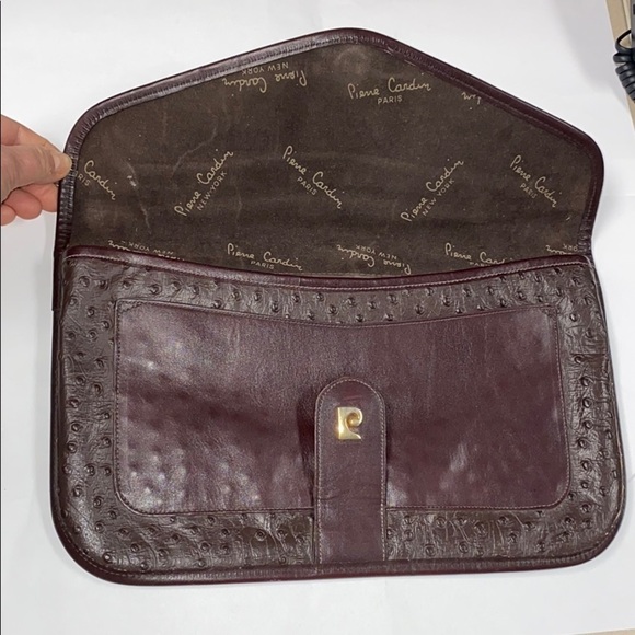 Pierre Cardin Large Ostrich Envelope Clutch Bag